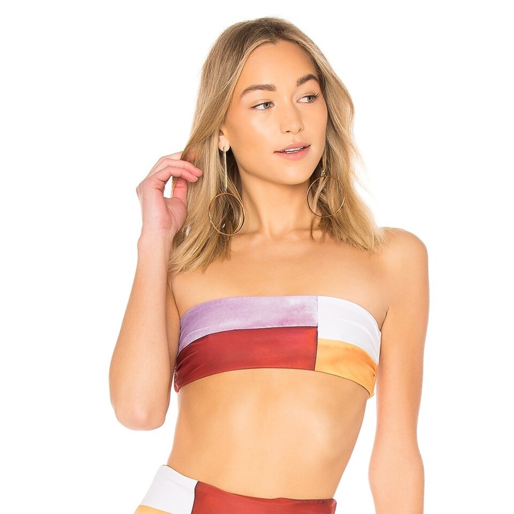 Mara Hoffman Abigail Bikini Top in Ivory Multi